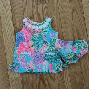 Tropical Print Baby Dress and Bloomers